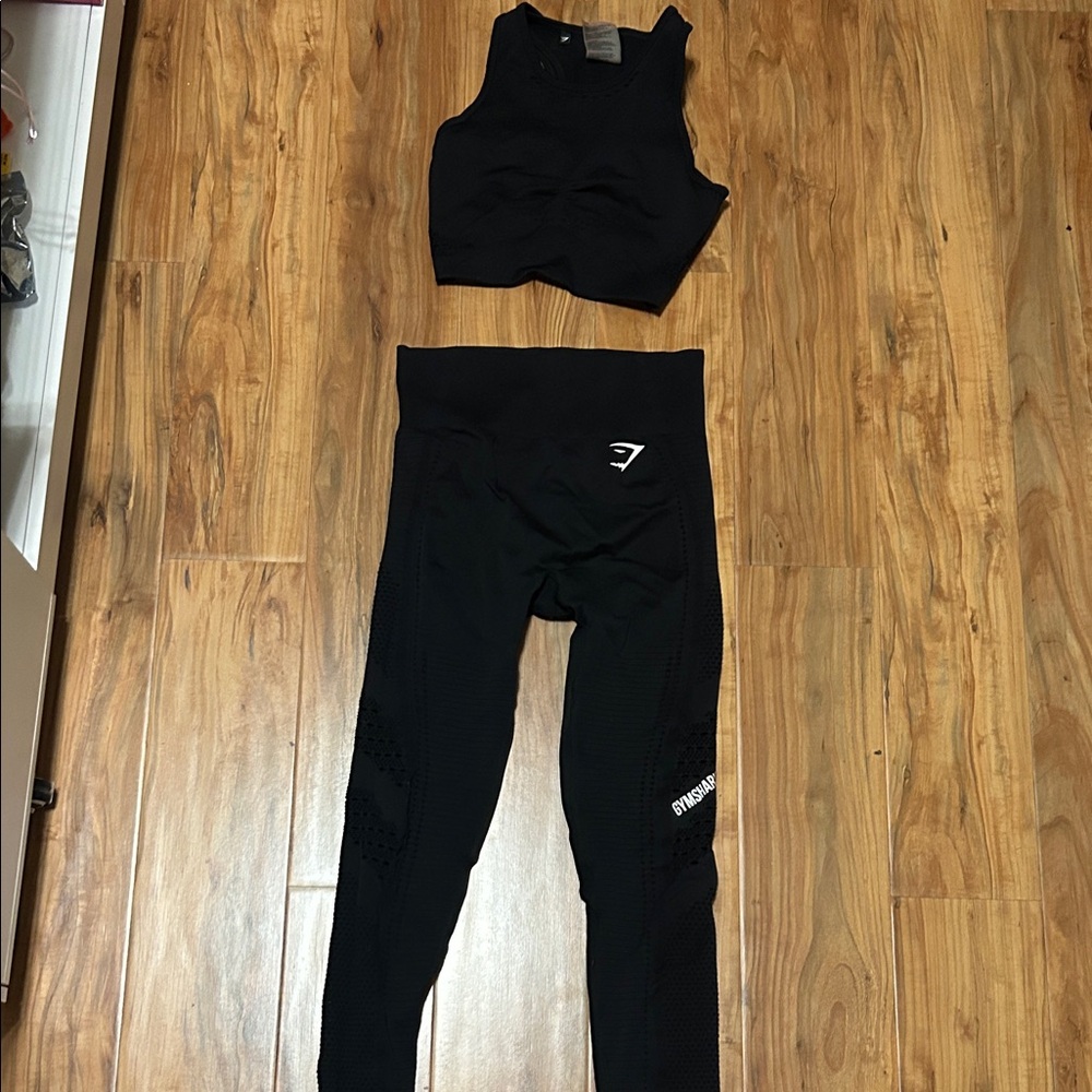 Black Women's Leggings and Top Set